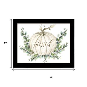 HomeRoots Set of Two "Gather and Give" Black Framed Wall Art Prints - Cozy Seasonal Decor for Your Home 568472