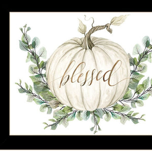 HomeRoots Set of Two "Gather and Give" Black Framed Wall Art Prints - Cozy Seasonal Decor for Your Home 568472