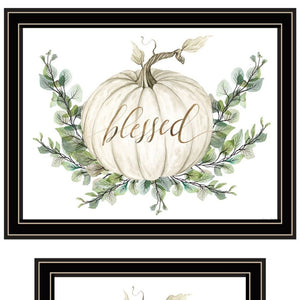 HomeRoots Set of Two "Gather and Give" Black Framed Wall Art - Timeless Autumn Decor for Cozy Homes 568473
