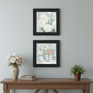 HomeRoots Set of Two "Peaceful Pastel Peonies" Framed Art Prints – Elegant Floral Decor for Any Space 568474