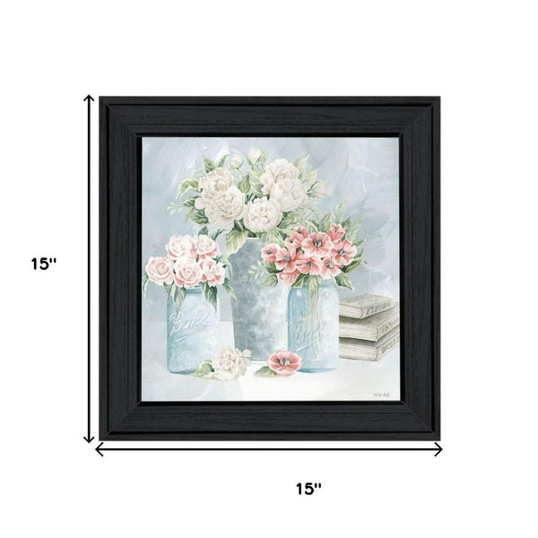 HomeRoots Set of Two "Peaceful Pastel Peonies" Framed Art Prints – Elegant Floral Decor for Any Space 568474