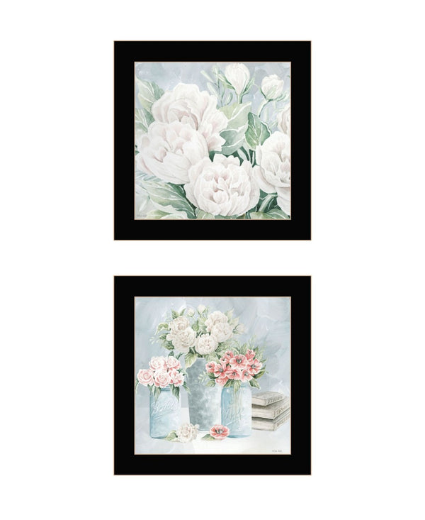 HomeRoots Set Of Two "Peaceful Pastel Peonies" Framed Wall Art – Stylish Prints for Modern Home Decor Bliss 568475
