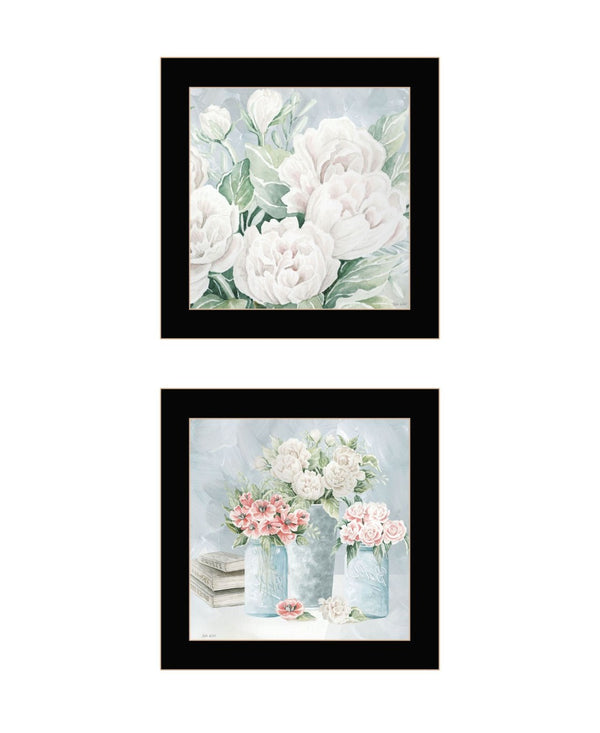 HomeRoots Set Of Two "Peaceful Pastel Peonies" Framed Wall Art – Stylish Prints for Modern Home Decor Bliss 568475