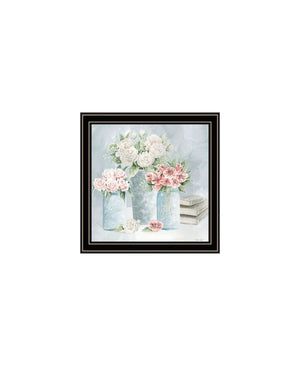 HomeRoots Set of Two "Peaceful Pastel Peonies" Wall Art Prints – Elegant Black Framed Floral Decor for Any Room 568476