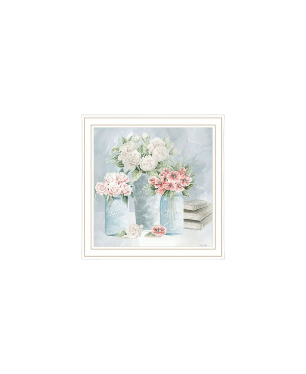 HomeRoots Set of Two "Peaceful Pastel Peonies" Framed Wall Art – Serene Floral Decor for Elegant Interiors 568477