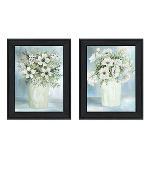 HomeRoots Set of Two Charming "Country Crock of Florals and Berries" Framed Wall Art for Farmhouse Decor 568478