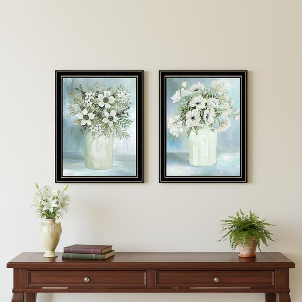 HomeRoots Set of Two Framed "Country Crock of Florals and Berries" Art – Timeless Farmhouse Decor for Any Space 568479