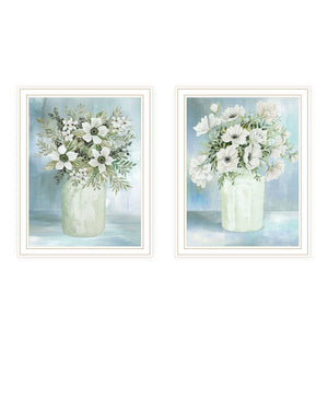 HomeRoots Set of Two Charming Floral and Berry Wall Art Prints in White Frames for Farmhouse Decor 568480
