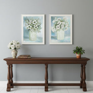 HomeRoots Set of Two Charming Floral and Berry Wall Art Prints in White Frames for Farmhouse Decor 568480
