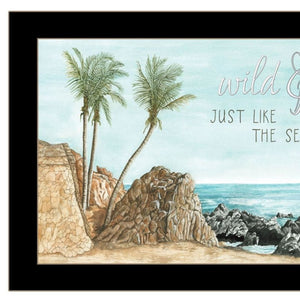 HomeRoots Set Of Two Coastal "Wild and Free" Black Framed Wall Art for a Chic, Breezy Home Décor Style 568482