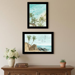 HomeRoots Set Of Two Coastal "Wild and Free" Black Framed Wall Art for a Chic, Breezy Home Décor Style 568482