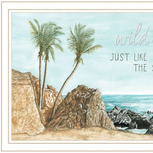 HomeRoots Set of Two "Wild and Free" Coastal Wall Art Prints in White Frames – Perfect for Modern Decor! 568484