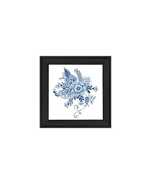 HomeRoots Set of Two Blue and White Floral Framed Wall Art – Elegant Delph Designs for Timeless Home Decor 568485