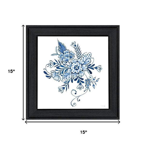 HomeRoots Set of Two Blue and White Floral Framed Wall Art – Elegant Delph Designs for Timeless Home Decor 568485
