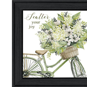 HomeRoots Set of Two Modern Black Framed Wall Art Prints - "Get on Your Bike and Scatter Your Joy" Decor 568489