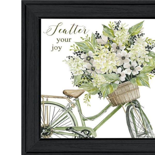 HomeRoots Set of Two Modern Black Framed Wall Art Prints - "Get on Your Bike and Scatter Your Joy" Decor 568489