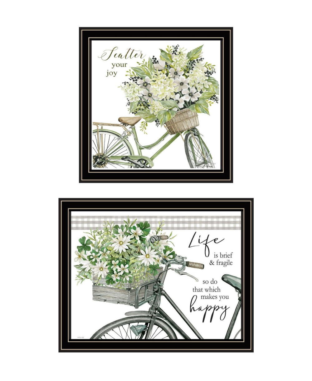 HomeRoots Set of Two Modern Black Framed Wall Art Prints - Vibrant Acrylic Decor for Stylish Home Spaces 568490
