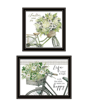 HomeRoots Set of Two Modern Black Framed Wall Art Prints - Vibrant Acrylic Decor for Stylish Home Spaces 568490