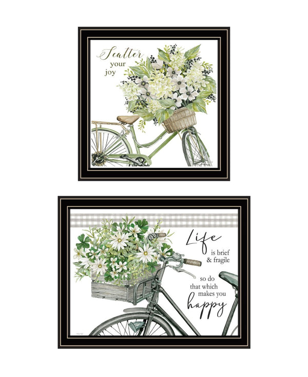 HomeRoots Set of Two Modern Black Framed Wall Art Prints - Vibrant Acrylic Decor for Stylish Home Spaces 568490