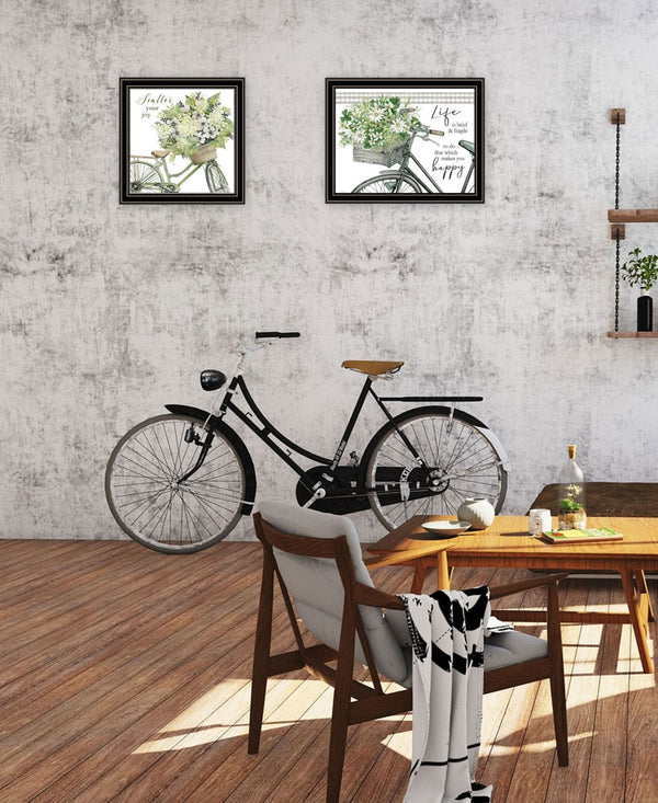 HomeRoots Set of Two Modern Black Framed Wall Art Prints - Vibrant Acrylic Decor for Stylish Home Spaces 568490