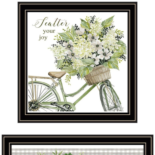 HomeRoots Set of Two Modern Black Framed Wall Art Prints - Vibrant Acrylic Decor for Stylish Home Spaces 568490