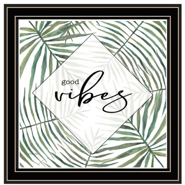 HomeRoots Set of Two Coastal "Beach More And Worry Less" Black Framed Wall Art for Relaxed Home Décor 568493