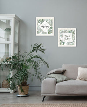 HomeRoots Set of Two Coastal "Beach More And Worry Less" Framed Wall Art for a Stylish Home Décor Upgrade 568494