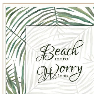 HomeRoots Set of Two Coastal "Beach More And Worry Less" Framed Wall Art for a Stylish Home Décor Upgrade 568494
