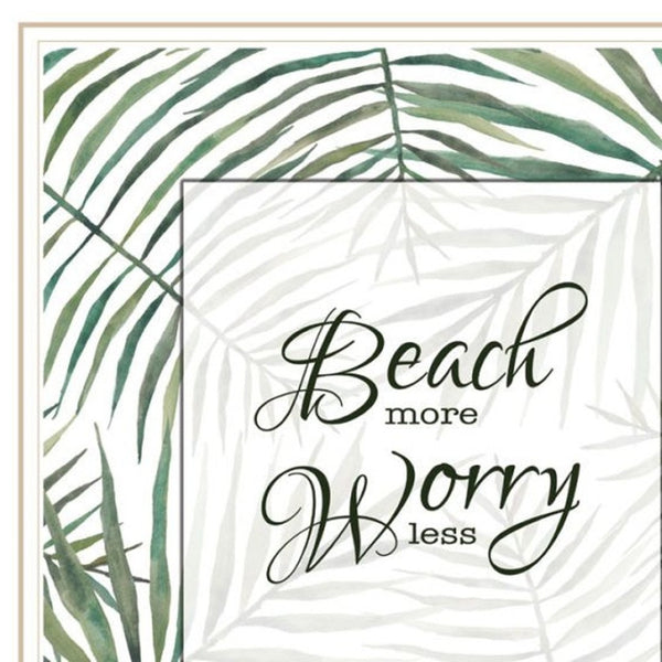 HomeRoots Set of Two Coastal "Beach More And Worry Less" Framed Wall Art for a Stylish Home Décor Upgrade 568494