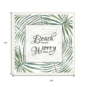 HomeRoots Set of Two Coastal "Beach More And Worry Less" Framed Wall Art for a Stylish Home Décor Upgrade 568494