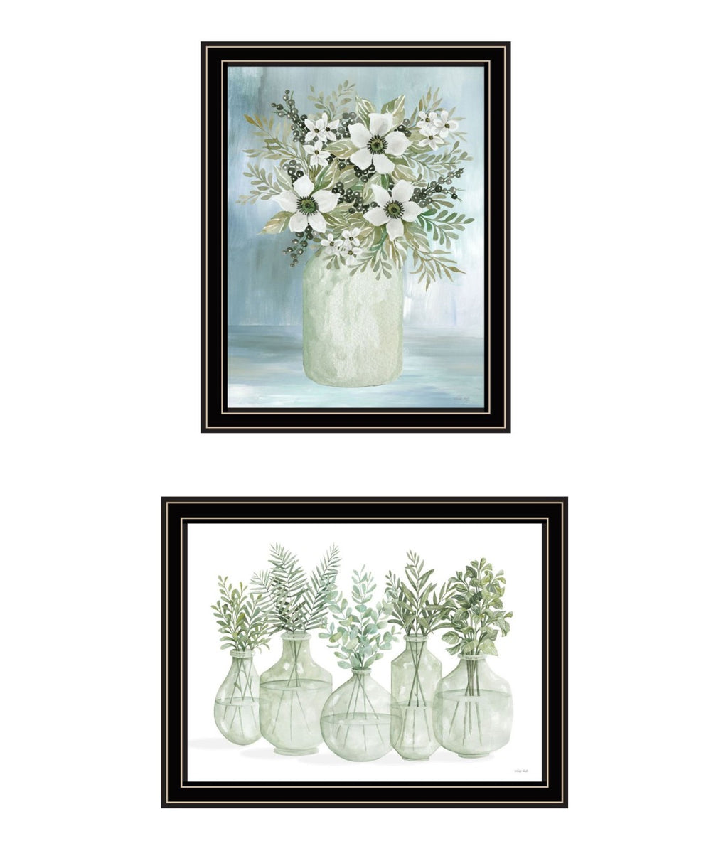 HomeRoots Set of Two Sage Green Framed Art Prints - Modern Wall Decor for Stylish Home Interiors 568496