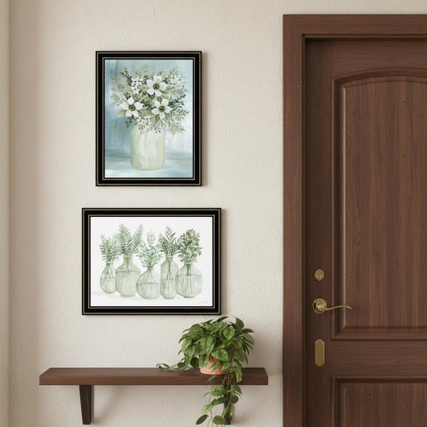 HomeRoots Set of Two Sage Green Framed Art Prints - Modern Wall Decor for Stylish Home Interiors 568496