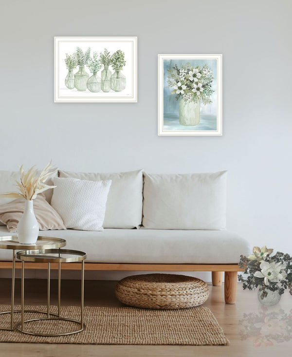 HomeRoots Set of Two Framed Sage Wall Art Prints - Modern Aesthetic for Living Rooms & Bedrooms Decor 568497
