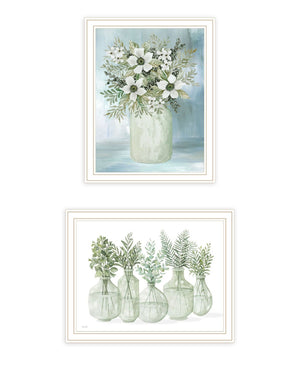 HomeRoots Set of Two Framed Sage Wall Art Prints - Modern Aesthetic for Living Rooms & Bedrooms Decor 568497