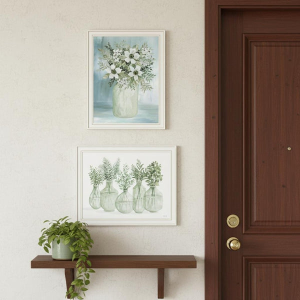 HomeRoots Set of Two Framed Sage Wall Art Prints - Modern Aesthetic for Living Rooms & Bedrooms Decor 568497