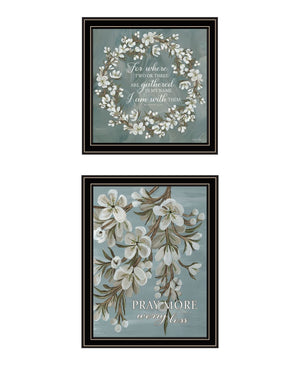 HomeRoots Set of Two "Pray More and Worry Less" Framed Wall Art for Inspirational Home Decor & Office Spaces 568500