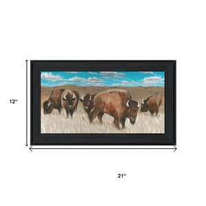 HomeRoots Set of Two Framed "The Boss of the Bison Herd" Art Prints - Rustic Wall Decor for Any Room 568502