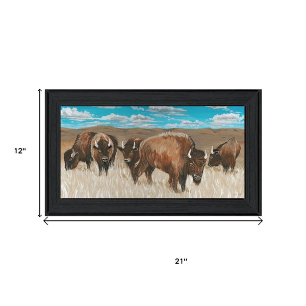 HomeRoots Set of Two Framed "The Boss of the Bison Herd" Art Prints - Rustic Wall Decor for Any Room 568502