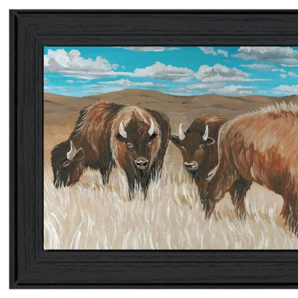 HomeRoots Set of Two Framed "The Boss of the Bison Herd" Art Prints - Rustic Wall Decor for Any Room 568502
