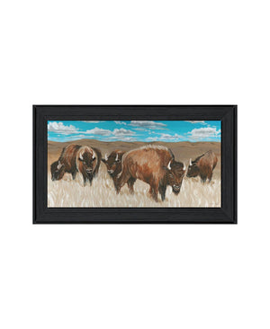 HomeRoots Set of Two Framed "The Boss of the Bison Herd" Art Prints - Rustic Wall Decor for Any Room 568502