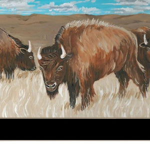 HomeRoots Set of Two Bold Bison Framed Wall Art Prints – Contemporary Decor for Any Room or Office Space 568503