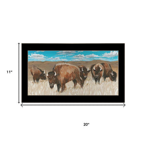 HomeRoots Set of Two Bold Bison Framed Wall Art Prints – Contemporary Decor for Any Room or Office Space 568503