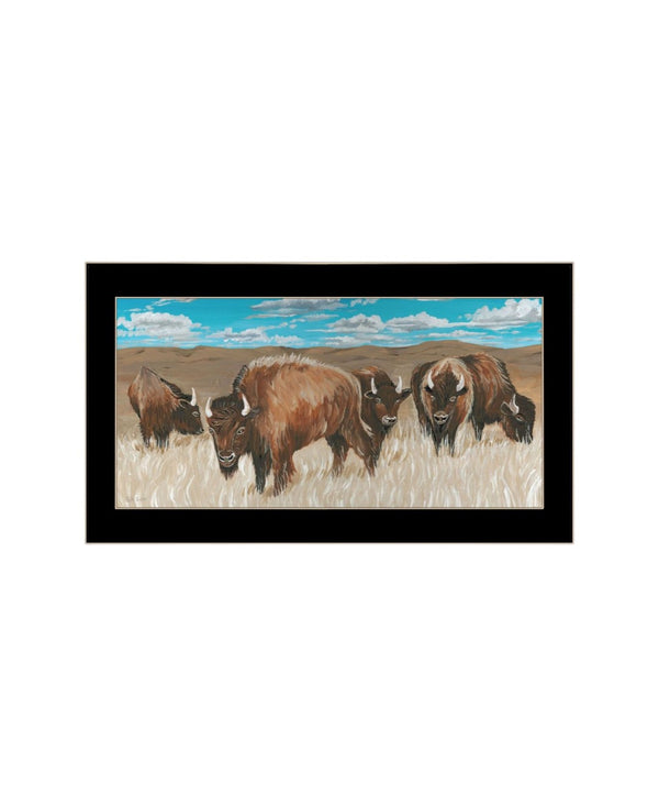 HomeRoots Set of Two Bold Bison Framed Wall Art Prints – Contemporary Decor for Any Room or Office Space 568503