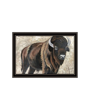 HomeRoots Set of Two "The Boss of the Bison Herd" Framed Wall Art - Rustic Charm for Modern Decor Spaces 568504