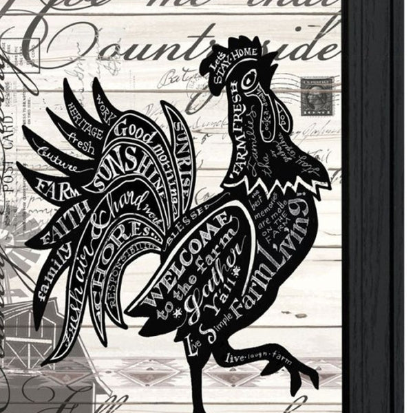 HomeRoots Set of Two Playful Framed Wall Art Prints - Bold Typography & Farm Animal Imagery for Modern Decor 568507