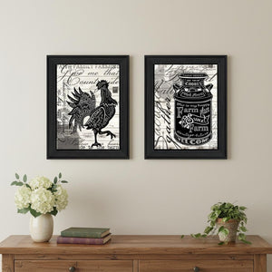 HomeRoots Set of Two Playful Framed Wall Art Prints - Bold Typography & Farm Animal Imagery for Modern Decor 568507