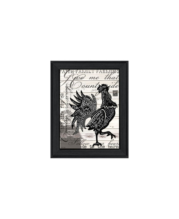 HomeRoots Set of Two Playful Framed Wall Art Prints - Bold Typography & Farm Animal Imagery for Modern Decor 568507