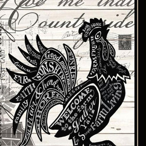 HomeRoots Set of Two Striking Rooster Prints in Black Frames – Playful Wall Art for Farmhouse Charm! 568508