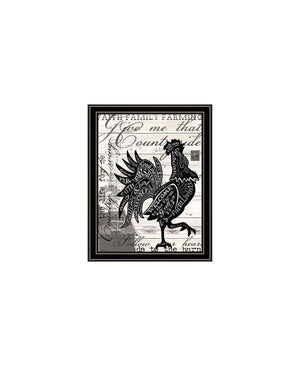 HomeRoots Set of Two Striking Rooster Prints in Black Frames – Playful Wall Art for Farmhouse Charm! 568508