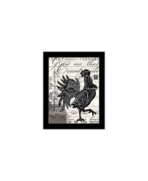 HomeRoots Set of Two Vibrant Rooster Wall Art Prints in Black Frames - Farmhouse Charm for Any Room Decor 568509